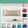 Luxurious Silk-like Pillowcase For Double Bed Soft Pillow Cover Polyester Fiber Fabric Simplicity Design 51*137cm/20*54in