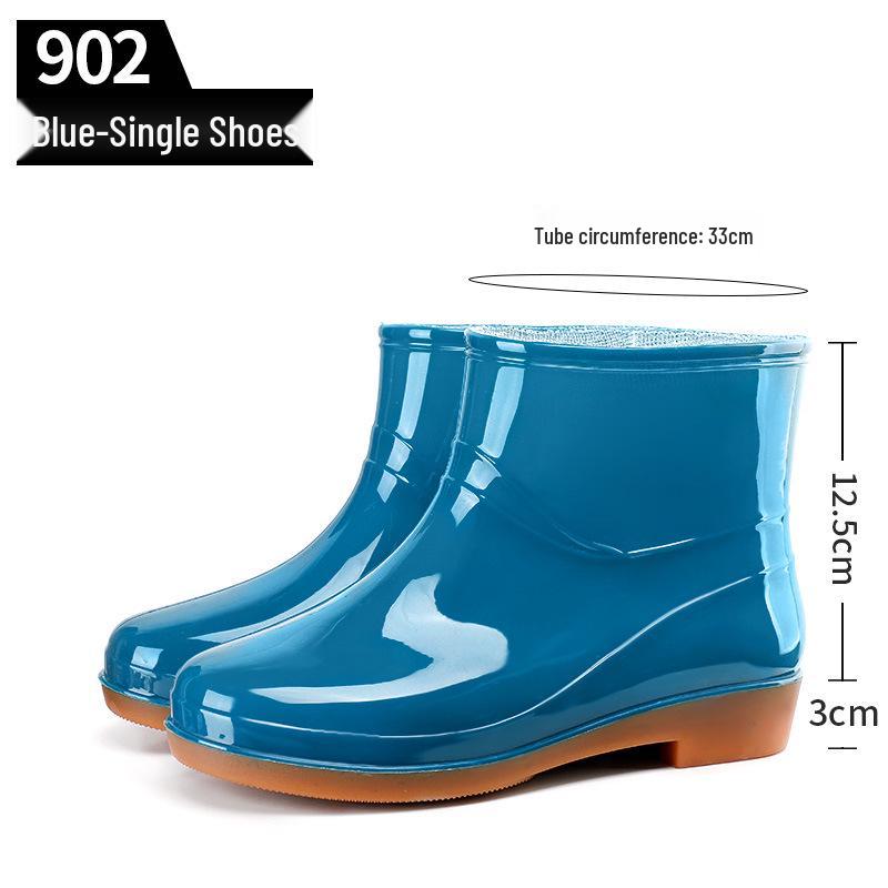 Women's Khaki Low-Cut Non-Slip Waterproof Rain Boots for Spring and Autumn