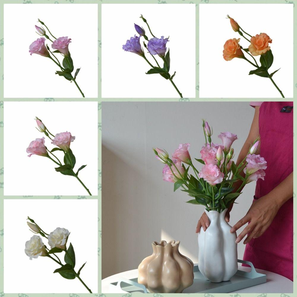 Шелковые цветы Поддельные цветы Эустомы Настоящее прикосновение Искусственный букет Украшение дома