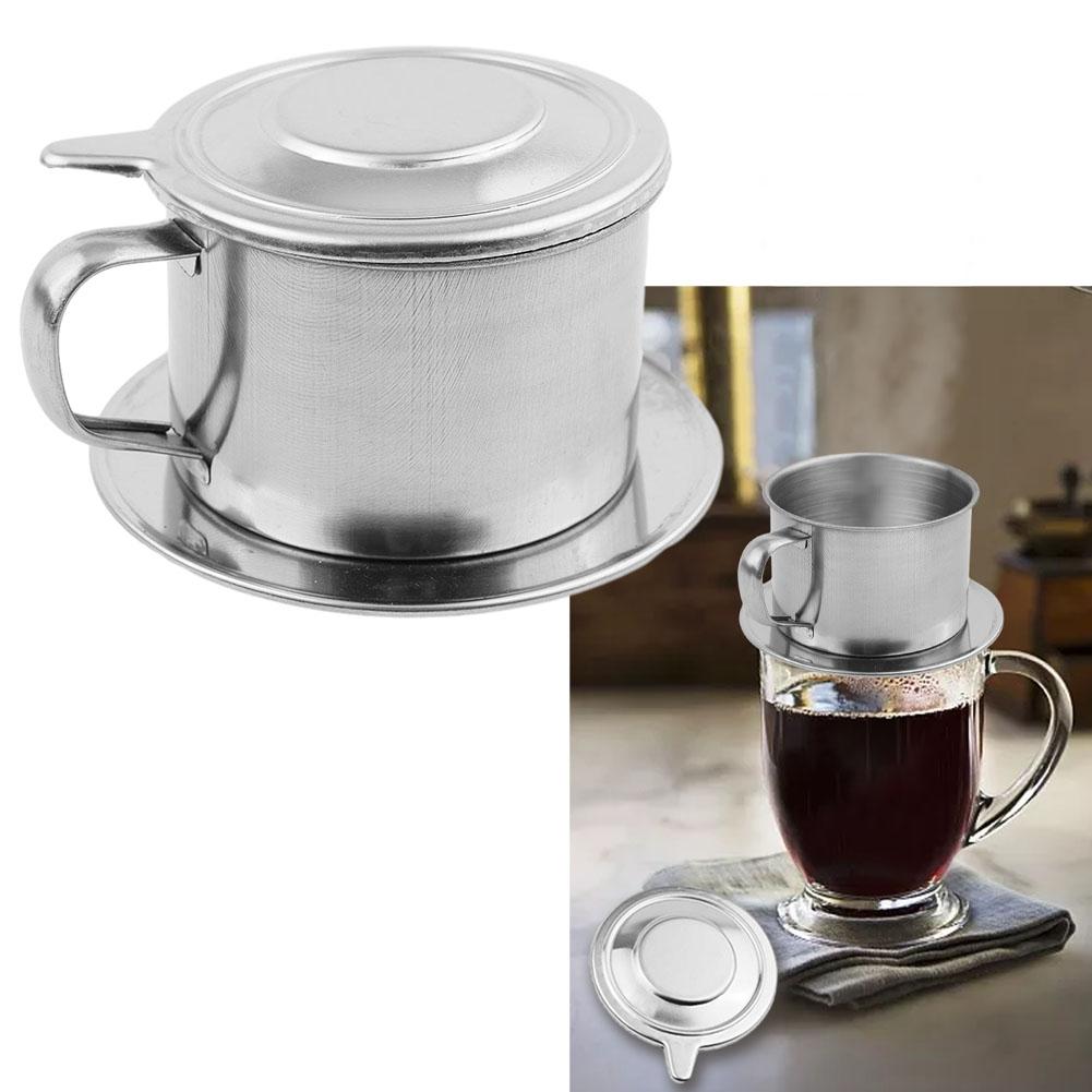 Stainless Steel Coffee Pot Coffee Maker Vietnamese Drip Filter Silver Home Tool