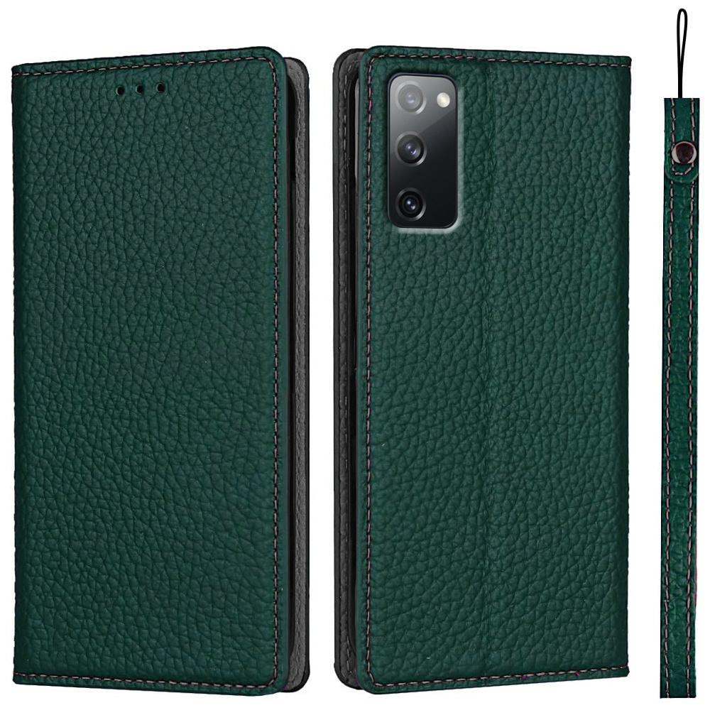 Leather case for Samsung Galaxy S20 FE, ERBORD Grain Leather, Green