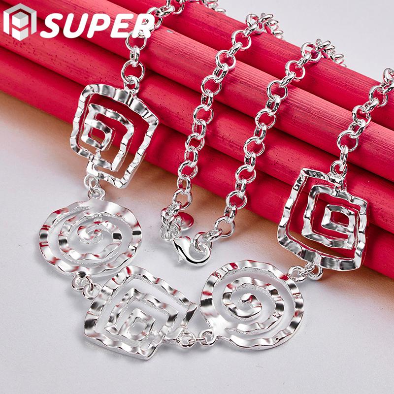 Ювелирные изделия из стерлингового серебра 925 пробы, 20-дюймовое ожерелье с полой нитью