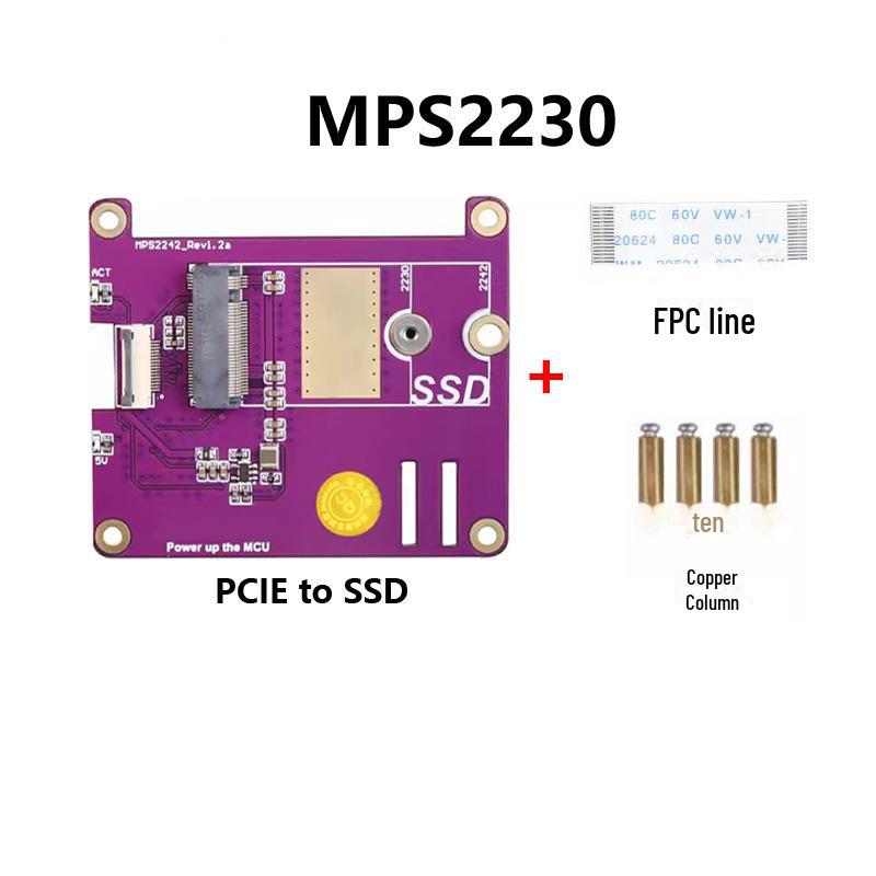 Плата расширения Raspberry Pi 5 PCIe на M.2 NVMe SSD (MPS2242-2230)
