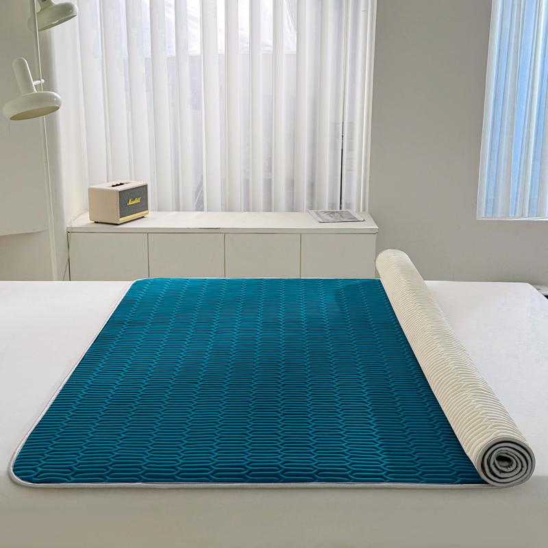 Чехол для матраса из латекса с четырьмя угловыми резинками, однотонный мат для кровати, мягкий стеганый защитный чехол на резинке 100/160/200