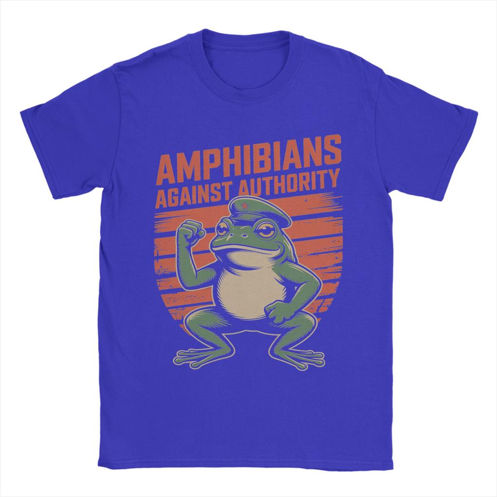 Men Amphibians Against Authority T Shirt Cotton Clothes Vintage Short Sleeve Crew Neck Tees Graphic T-Shirts