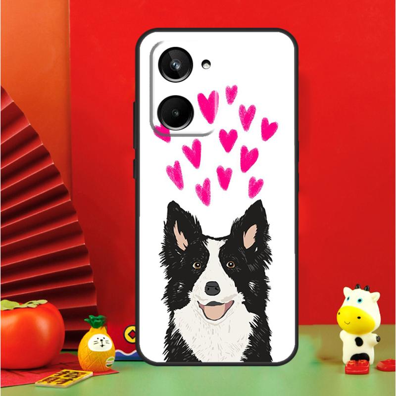 Border Collie Watercolor For Realme 15 Pro GT7 GT6 10 11 12 13 14 Pro Plus C67 C63 C61 C55 C51 C53 C35 C75 C65 Case