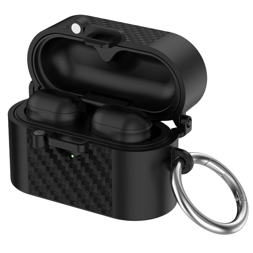 Carbon Fiber Texture Earbuds Cover Magnetic Buckle Charging Case Protector for Sony WF-1000XM6