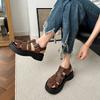 Мода Мода 2025 Рим Женские Сандалии Новые Закрытый Носок Уличные Бестселлер Однотонные Повседневные Вырезы Ремешок с Пряжкой Плоские Сандалии Zapatos