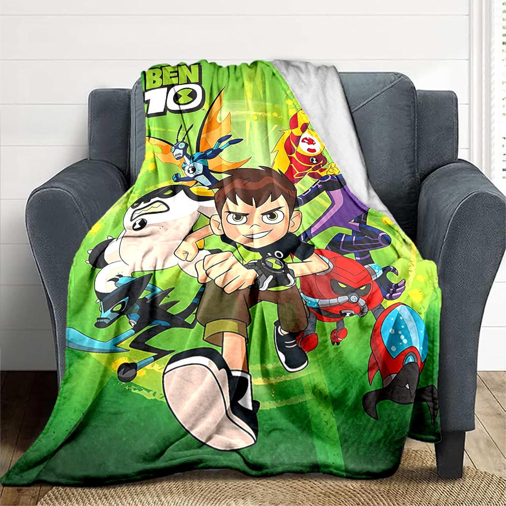 1pc Ben10 Aliens Flannel Blanket, Soft Skin Friendly with Digital Printing, Various Sizes Available for Family, Friends, Birthday