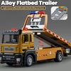 Simulation Alloy Truck Model 1/32 Die-cast Flatbed Trailer Truck with Sound and Light Detachable Engineering Vehicle Tractor Toy Boy Children Gift