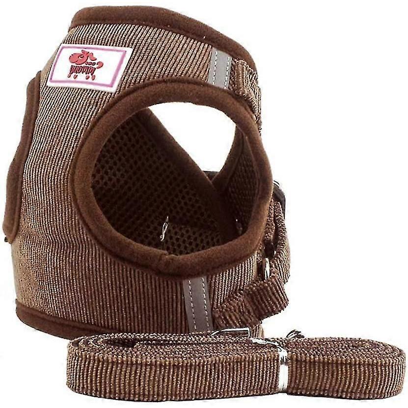 Soft Training Harness Vest Mesh Fabric Dog Vest Harnesses For Puppy, Cats, Small Animals Ps042 (xs, Coffee)