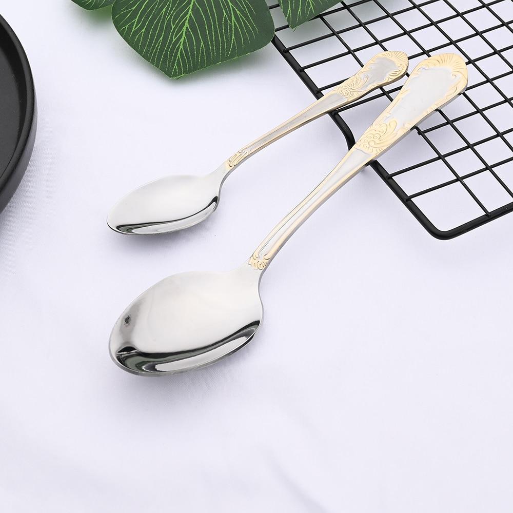 Винтажный западный золотой набор столовых приборов, набор обеденных ножей, золотая роскошная посуда, набор посуды с гравировкой