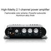 ST-838 2.1 Channel Amplifier Aluminum Alloy HiFi Power Amplifier Bass And Treble Adjustment Stereo Audio Amplifier for Car Home Use