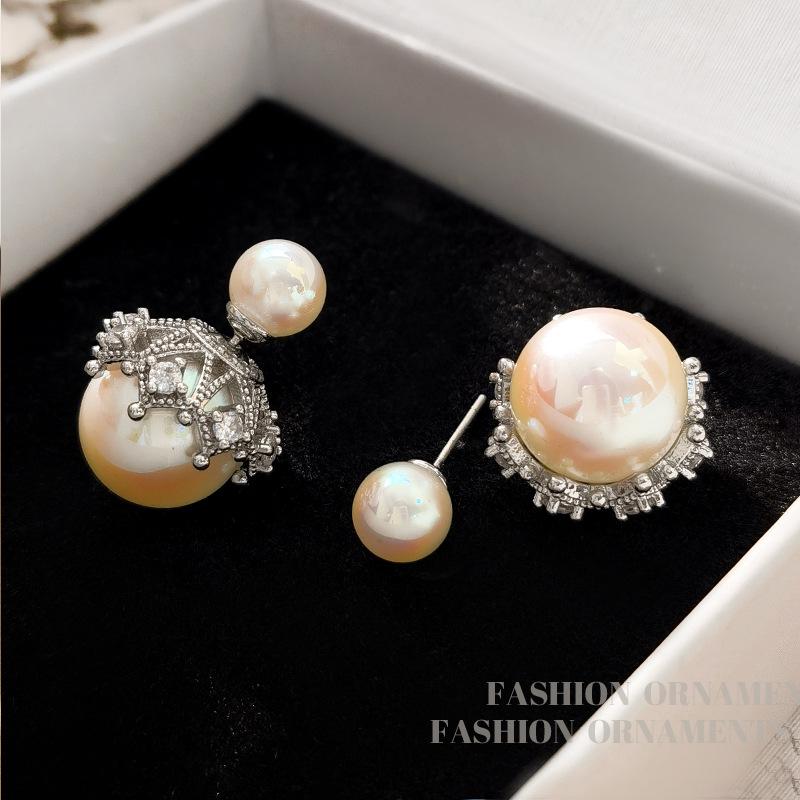 Серьги-пусеты из серебра 925 пробы с ретро французским жемчугом - Универсальные, Элегантные, Нишевый стиль люкс