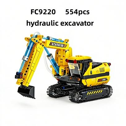 Hydraulic Powered Engineering Car Building Blocks Excavator Bulldozer Forklift Science Educational Assembly Toy Boys Gift