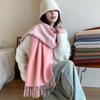 New Autumn And Winter Women'S Versatile Fashion Trend Tassel Scarf Shawl For Warmth Solid Color Thick Wool Good Quality High Cost-Effectiveness