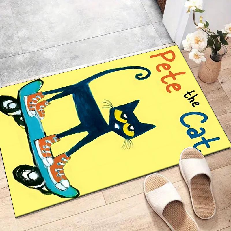 pete the cat Polyester Carpet, Soft Indoor Mat for Office Chair, Living Room, Computer Desk - Decorative Home Office Rug Design