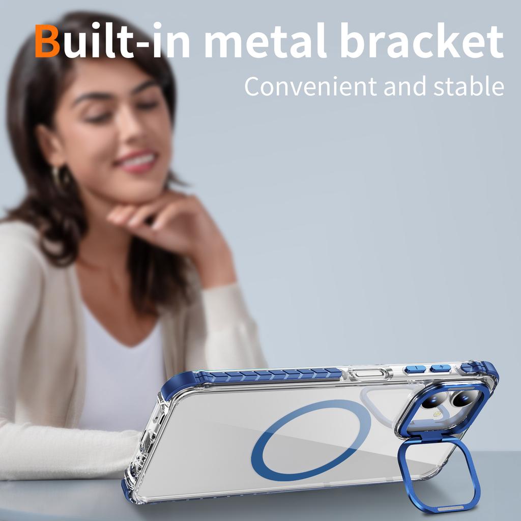 For Samsung Galaxy A05 4G Clear Phone Case with Lens Kickstand Cover Compatible with MagSafe