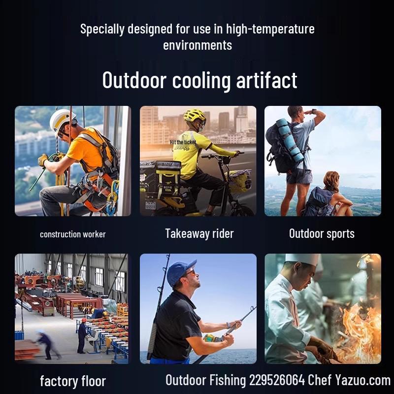 2024 Rechargeable High-Power Clip-on Waist Fan for Outdoor Construction - Long-Lasting Battery and Portable Design