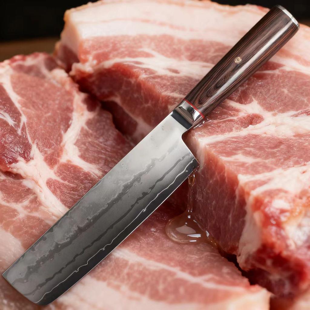 7 Inch Nakiri Knife 67-layers Damascus Steel Blade Wood Handle Chef Cleaver Meat Slicing Vegetable Japanese Kitchen Knife Cocina