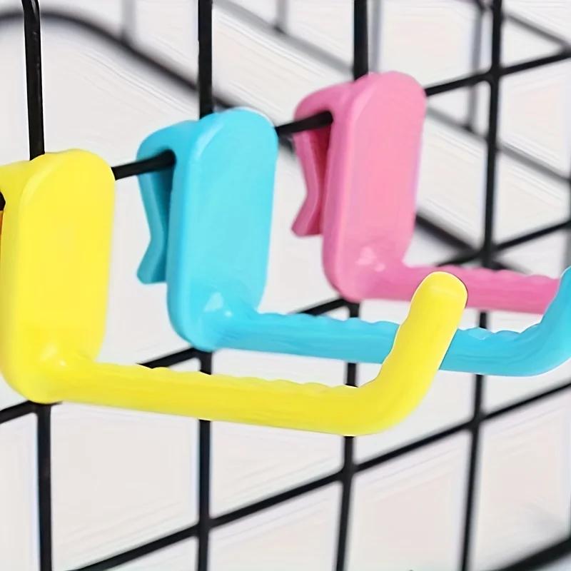 10pcs of Colored Plastic Hooks, Suitable for Metal Wire Mesh Panels-easy To Install, Reusable Suspension Solution