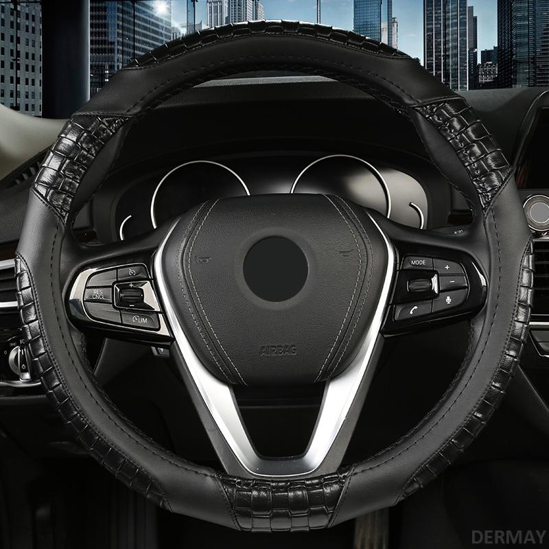 DERMAY роскошный автомобильный чехол на руль, кожаная оплетка, мягкая нескользящая для BMW X5 X6 X7 E53 E70 F15 F85 G05 E71 E72 F16 F86