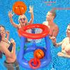 Inflatable Water Basketball Stand & Shooting Ring Toy for Parent-Child Play