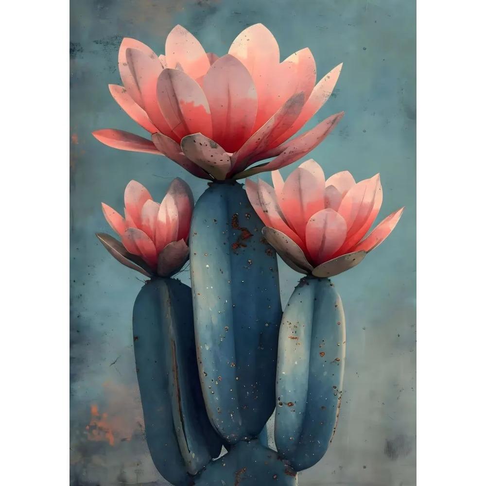 Vintage Mexican Cactus Poster Floral Moon Aesthetic Canvas Painting Prints Colourful Wall Art Picture Room Home Decor