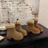 2025 New Thick-soled Snow Boots Women's Winter Velvet Thickened Lamb Wool Northeast Warm Cotton Boots Popular Medium Boots