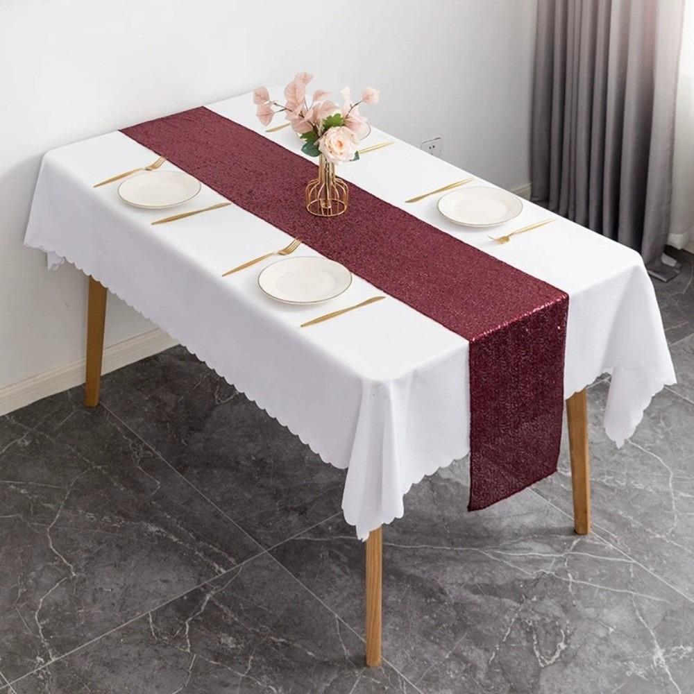Glitter Long Tablecloth Metallic Dining Table Decoration Table Runner  Event Party Decoration