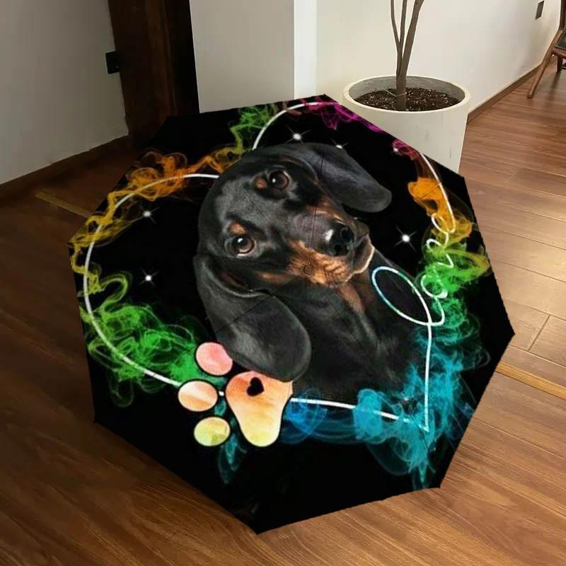 1pc Dachshund Love Heart Umbrella with Plastic Handle,Suitable for All Seasons Home Travel Outdoor UmbrellaDD1748