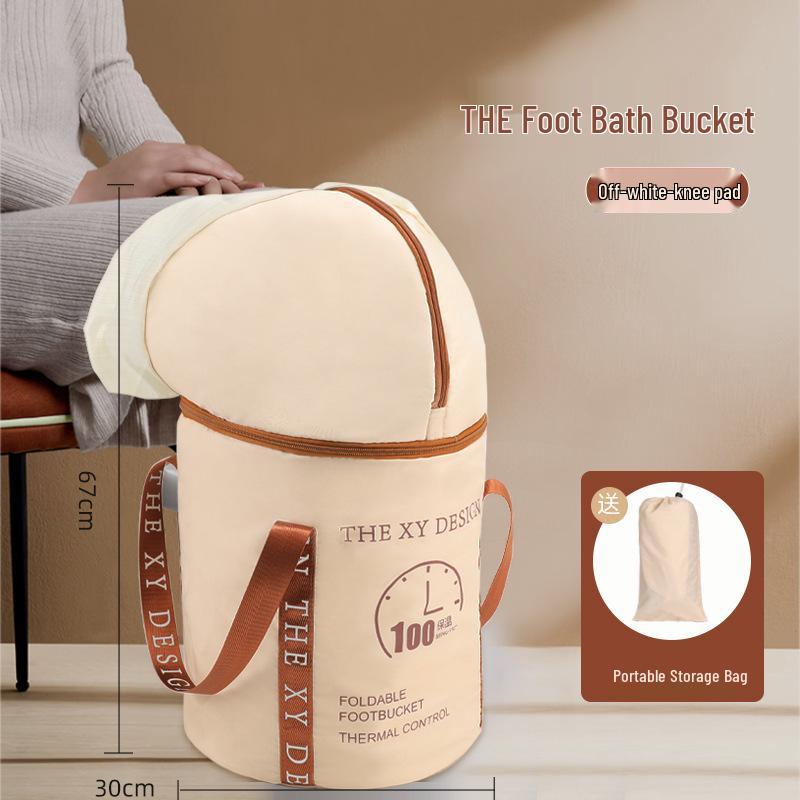 Мультяшное изолированное складное ведро для ножной ванны с крышкой - Портативное, утолщенное для глубокого замачивания