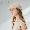 ELLE Beret Women's Face Small Summer UV Sunscreen Breathable Weaving Retro Painter Forward Duck Tongue Hat