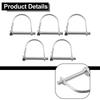 2Pcs Galvanized Locking Pins Carbon Steel Garden Tools Parts Tubular Folding Pin With Spring Lock Anti-lost D-type