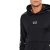 Emporio Armani EA7 Толстовка с капюшоном и принтом в полоску с буквами и цифрами, длинный рукав, мужские худи, черная, 6RPM06-PJ16Z-1200