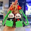 Cute Cartoon Pull Back Car Panda Keychain Bag Pendant Children's Toy Doll Machine Exquisite Small Gifts