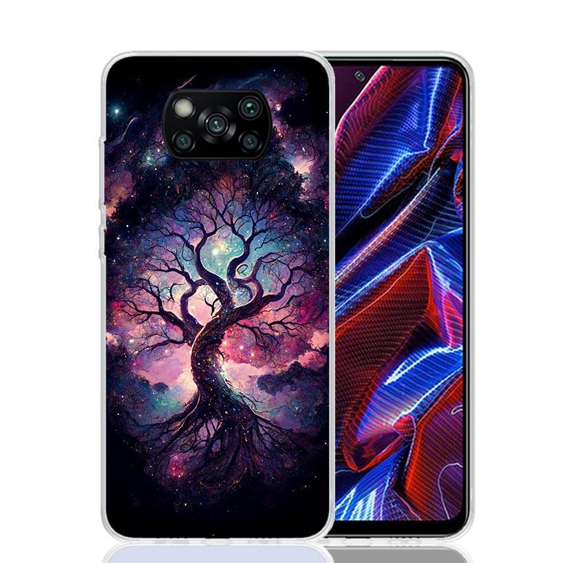 Tree of Life Space Phone Case For Xiaomi Poco F7 Ultra X7 X6 Pro X5 Redmi 15 15C 13 13C 12 12C 10 10A 10C 9 9A 9C 9T Shell Poco