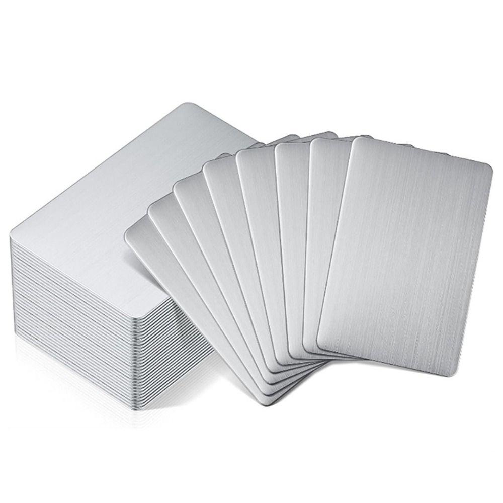 3Pcs Stainless Steel Business Card Blanks Metal Name Cards New Engraving Cards Laser Engraving