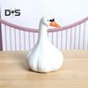 Garlic Duck Resin Figurine Cartoon White Duck Statue Animal Sculpture Home Office Bookshelf Desktop Decoration Ornament