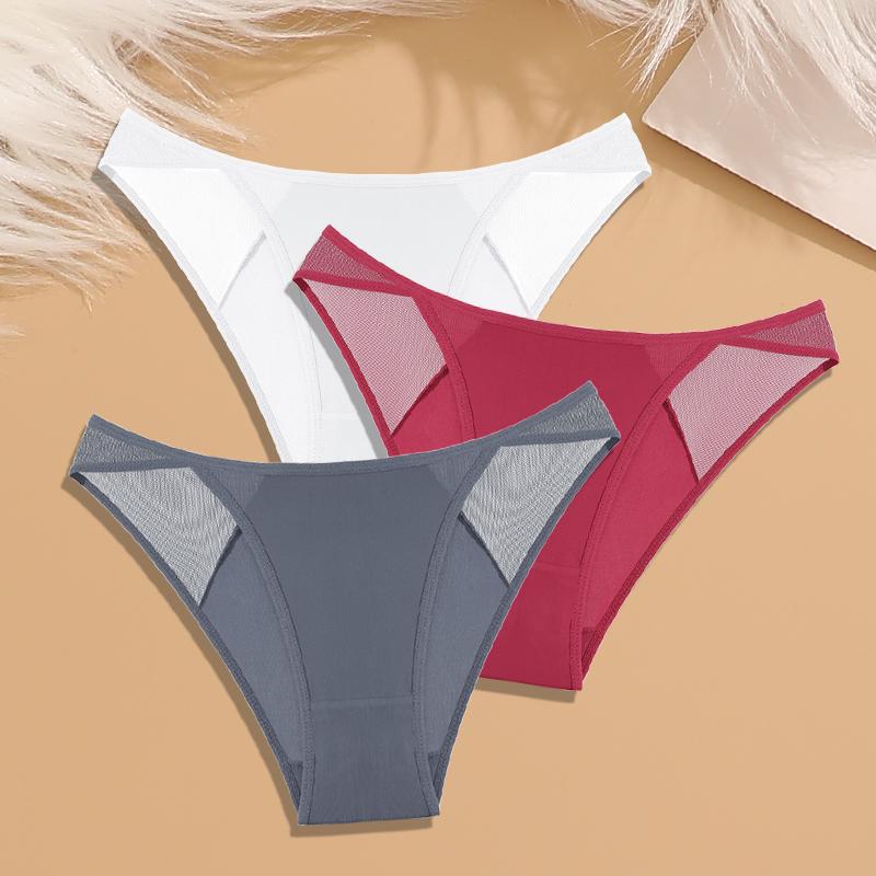 3Pcs Seamless Hollow Out Underwear Patchwork Lace Women's Panties Sexy Low Waist Female Underpants High Quality Briefs