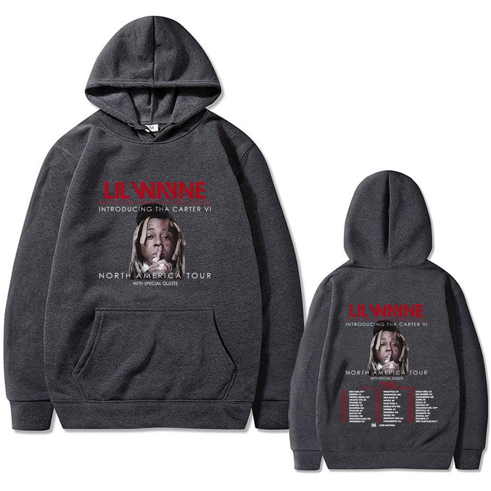Худи с принтом рэпера Lil Wayne Tha Carter VI North America Tour 2025 для мужчин, хип-хоп, ретро, оверсайз, модный тренд