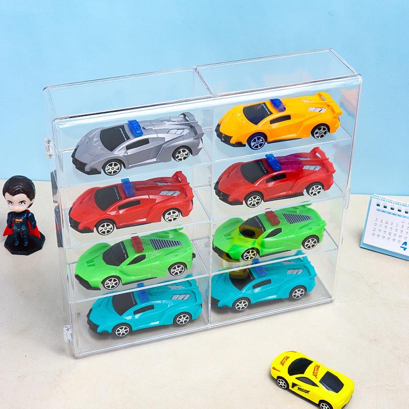 Шкаф для демонстрации и хранения игрушек Hot Wheels с отделениями - Прозрачный ящик для моделей маленьких машинок