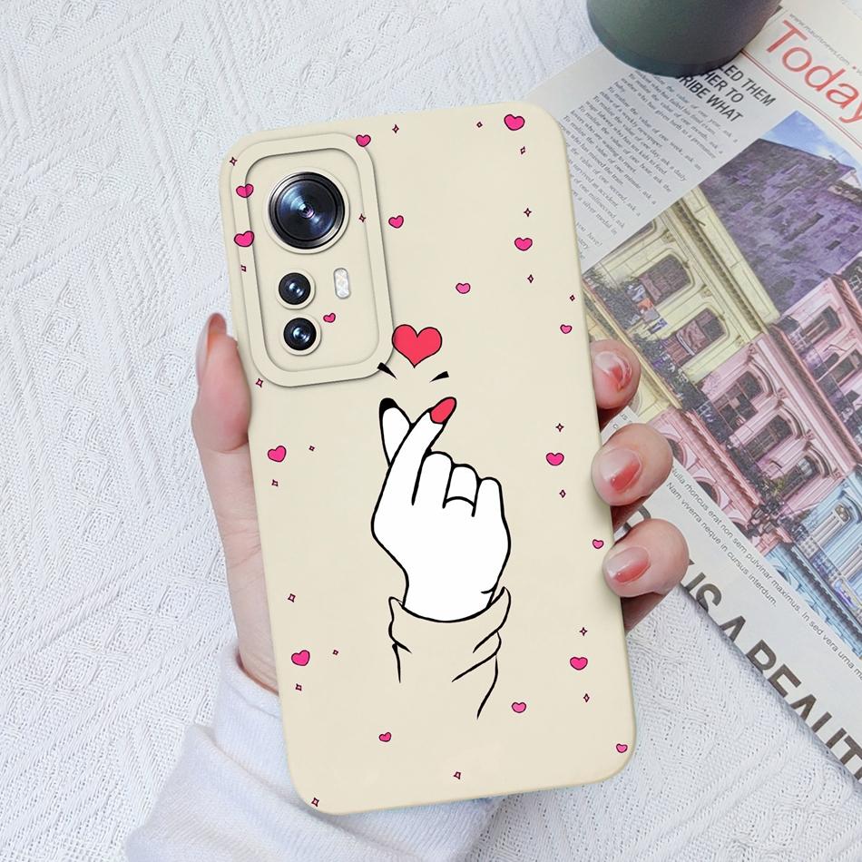 For Xiaomi 12 Pro Lite Ultra Phone Cases Butterfly Cat Heart Liquid Silicone Camera Protection Shell Cover For Xiaomi12 Bumper