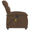 Electric Massage Recliner Chair Brown Fabric