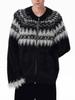 Женский вязаный кардиган в стиле Fair Isle с цветовыми блоками - Осенний длинный свободный свитер-пальто