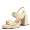 Fashion Sandals Women Fashion Buckle Strap 2025 Comfortable Summer High Heeled Roman Sandal Woman Open Toe Square Heel Thick Heel Shoes
