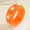 DIEZI Personality Geometric Round Resin Wide Bangles Vintage Fashion Imitation Pearl Bracelet Bangle For Women Men Gift Jewelry