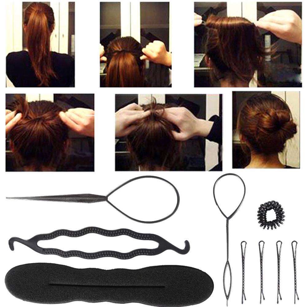 2 типа модные булочки для волос, плетение, инструменты для укладки дисков, аксессуары