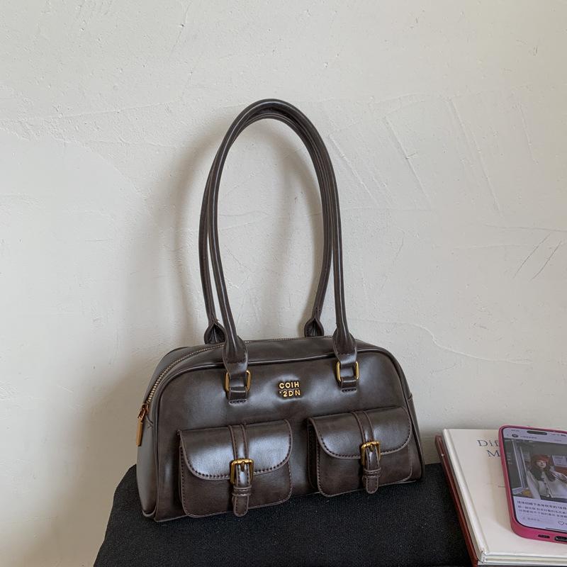 Популярная в этом году женская сумка-бостон большого объема, новая осенне-зимняя, в стиле ретро, на плечо, подмышку, для поездок на работу, сумка-подушка