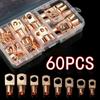 60pcs Copper Tube Terminals Battery Welding Cable Lug Ring Crimp Connectors Kit
